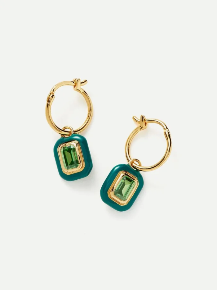 أقراط دائرية صغيرة بتعليقة غويشة